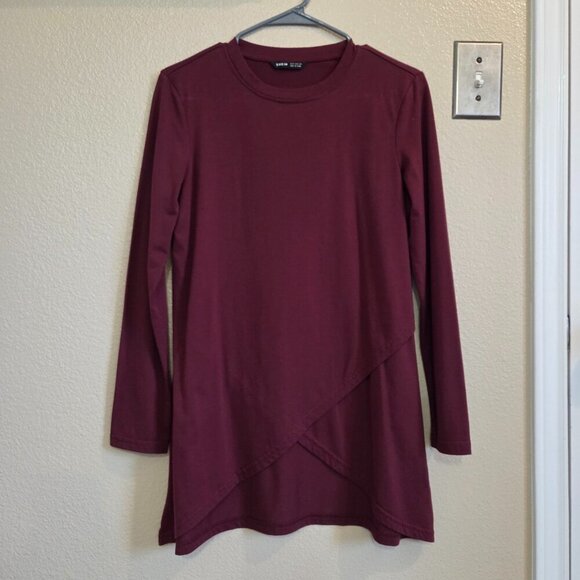 SHEIN Tops - Shein Women Burgundy Red Maroon Long Sleeve Tunic Top Size Medium Fall Winter